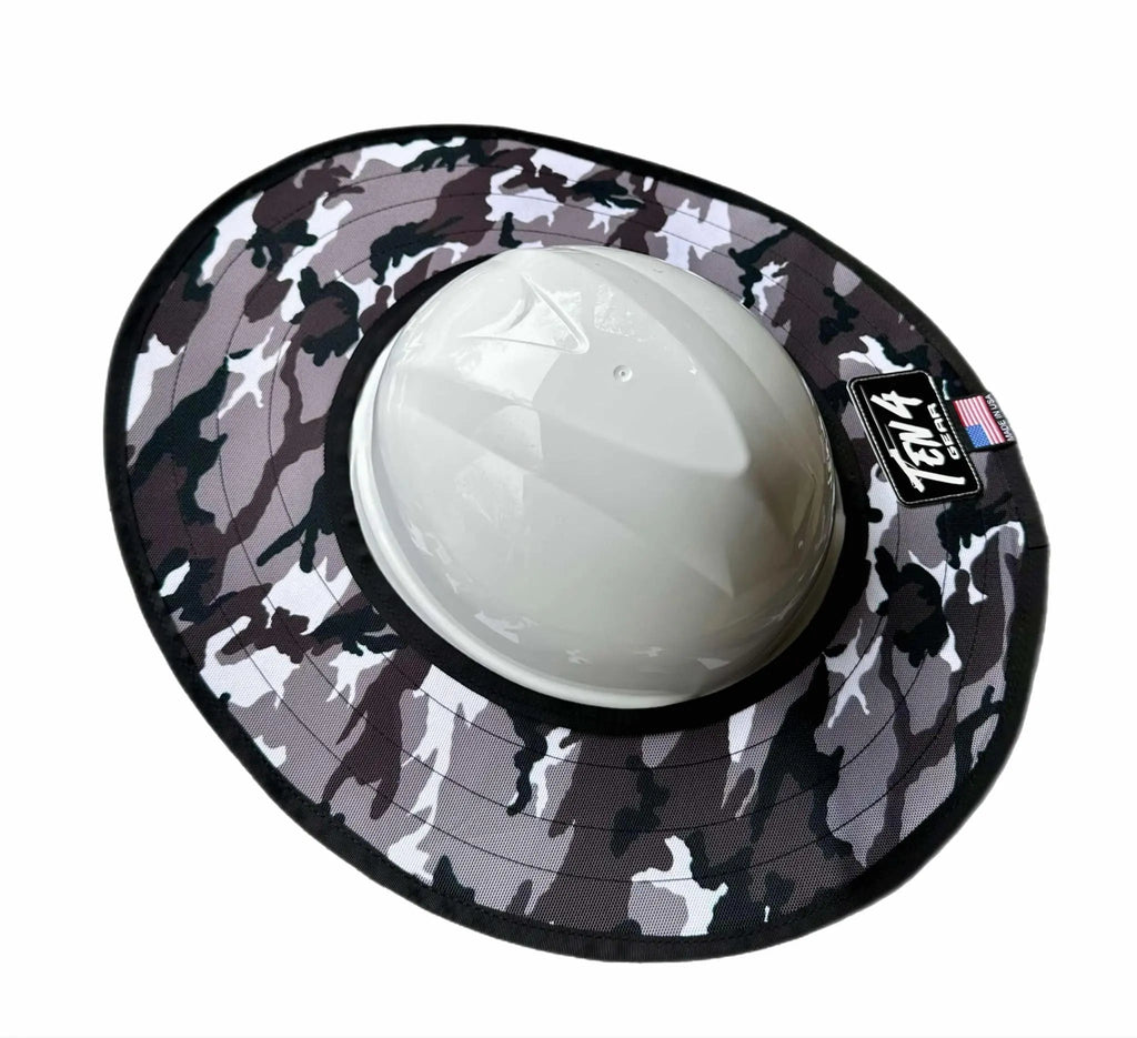 Urban Camo Hard Hat Sun Shade Visor – Water-Resistant Worksite Visor for Full Brim & Kask Hard Hats