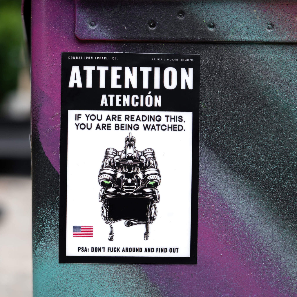 Attention You Are Being Watched Decal Sticker