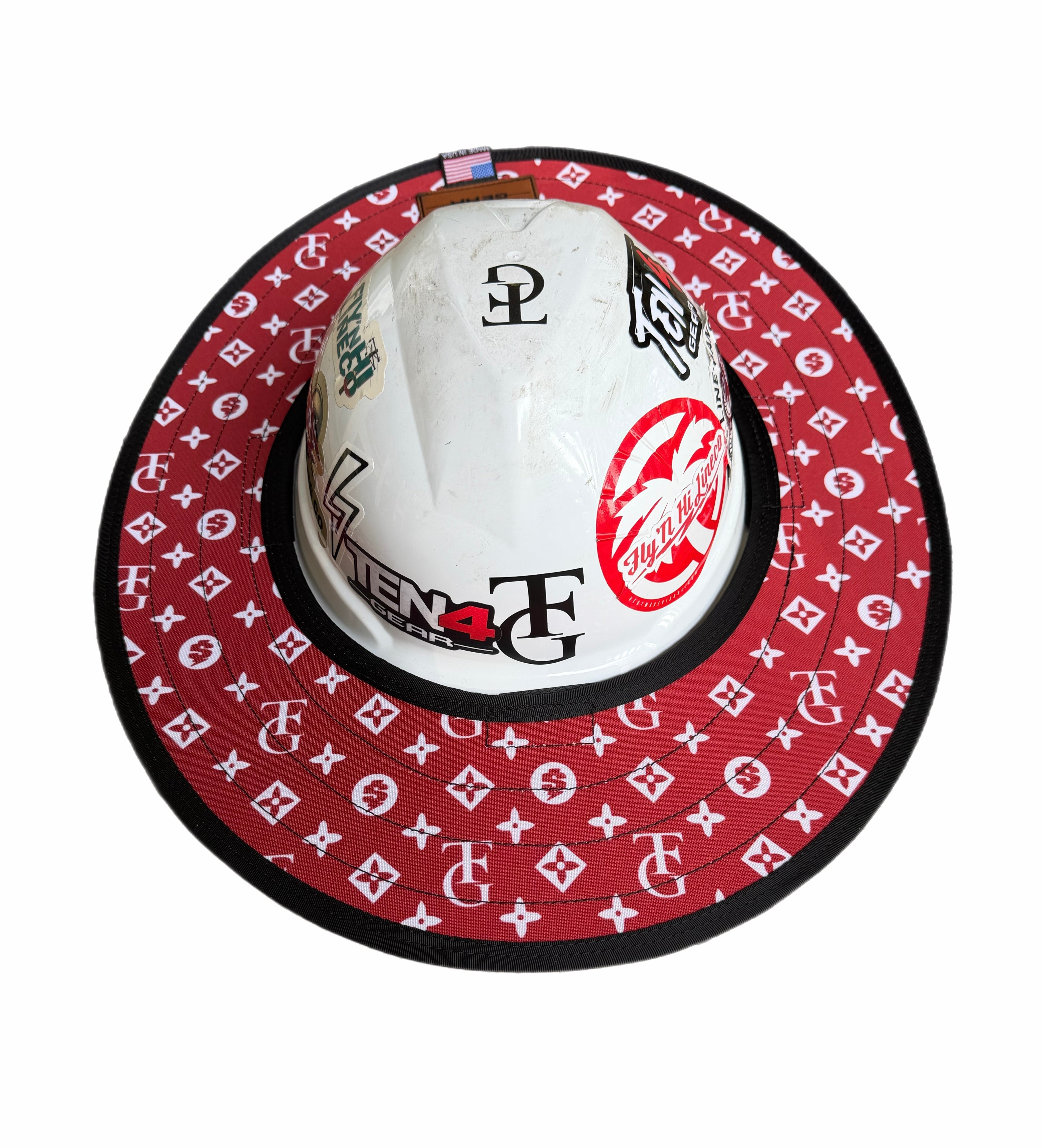 TG -Red Hard Hat Sun Shade Visor