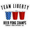 TEAM LIBERTY BEER PONG CHAMPS ALL WEATHER DECAL