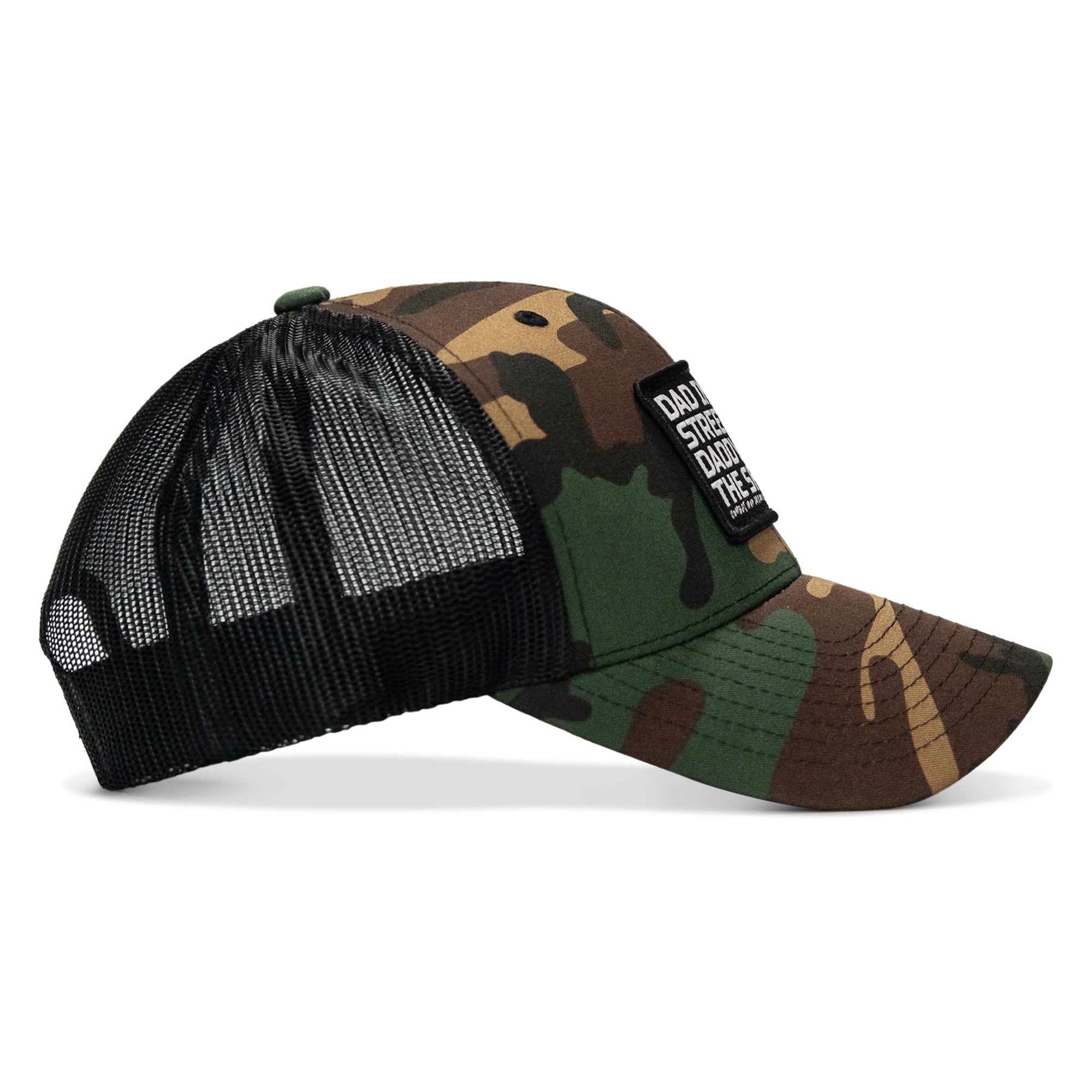 Dad In The Streets. Daddy In The Sheets. Black Patch Snapback Hat