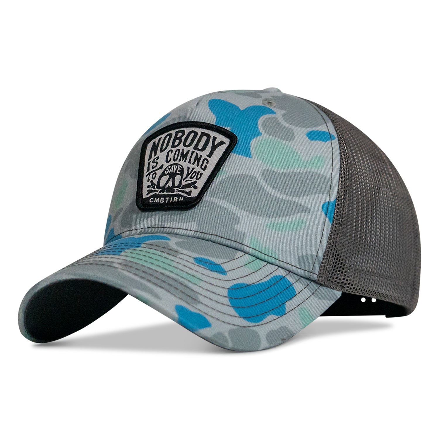 Nobody Is Coming To Save You Skull Patch Snapback Hat