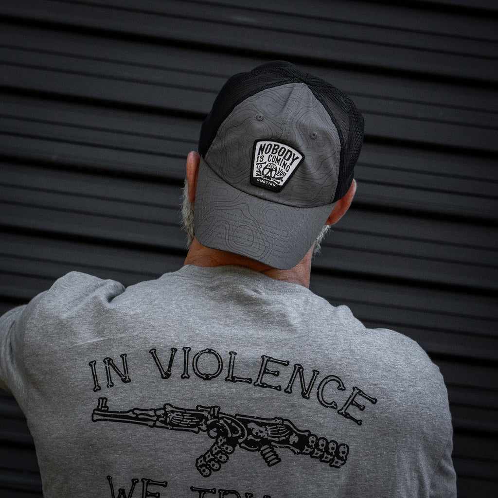 Nobody Is Coming To Save You Skull Patch Ripstop Snapback