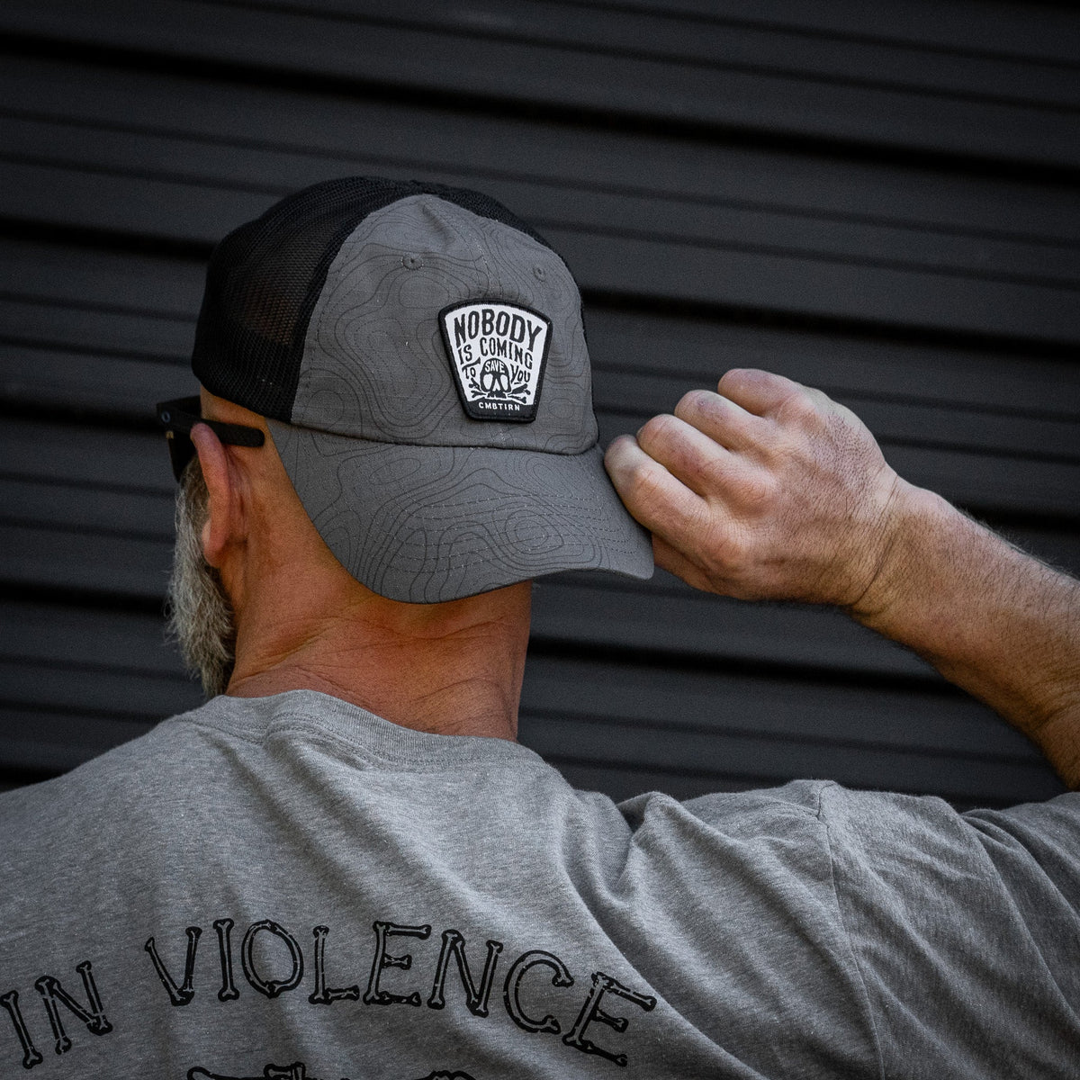 Nobody Is Coming To Save You Skull Patch Ripstop Snapback