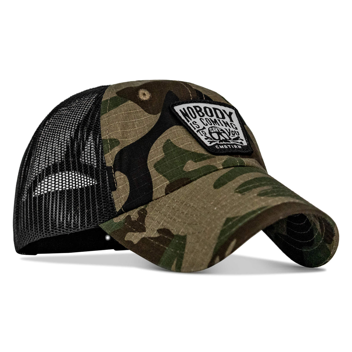 Nobody Is Coming To Save You Skull Patch Ripstop Snapback