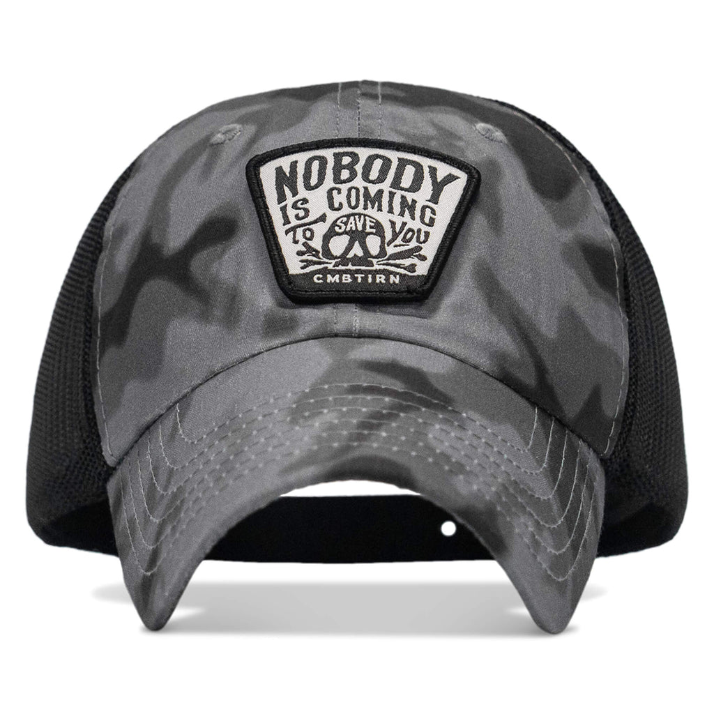 Nobody Is Coming To Save You Skull Patch Ripstop Snapback