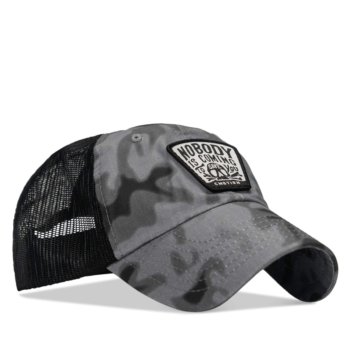 Nobody Is Coming To Save You Skull Patch Ripstop Snapback