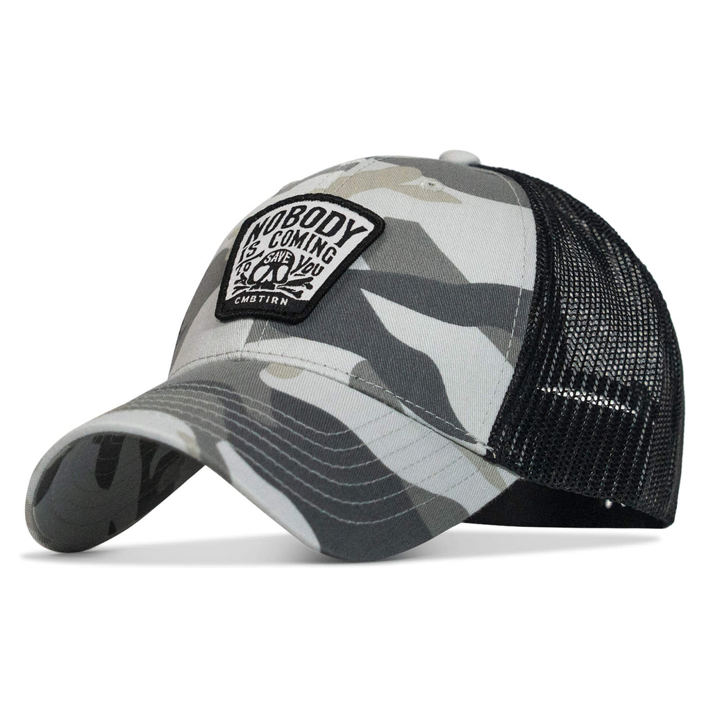 Nobody Is Coming To Save You Skull Patch Snapback Hat