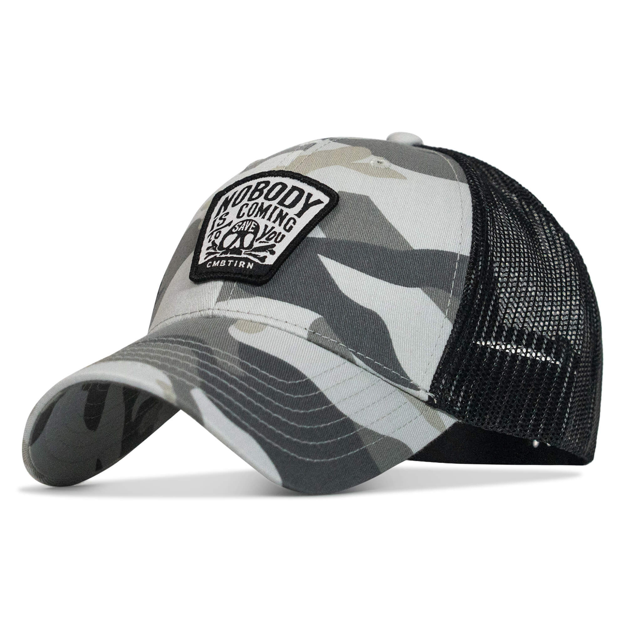 Nobody Is Coming To Save You Skull Patch Snapback Hat