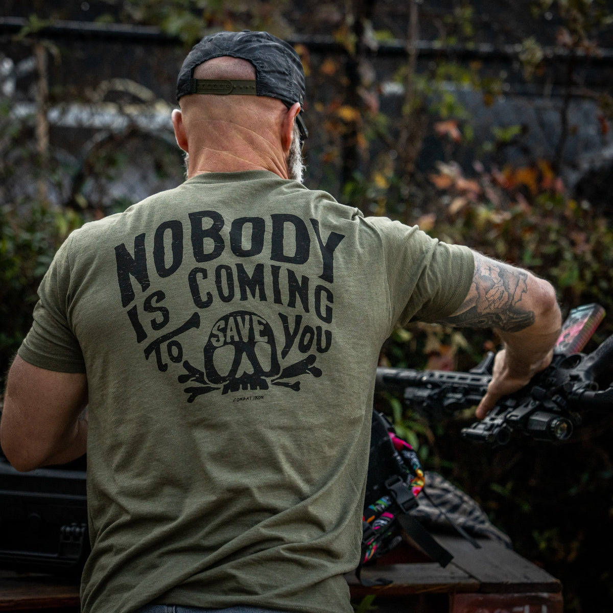Nobody Is Coming To Save You Skull Men's T-Shirt