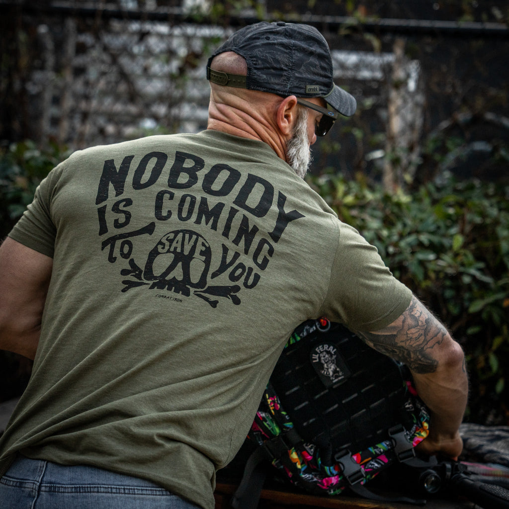 Nobody Is Coming To Save You Skull Men's T-Shirt