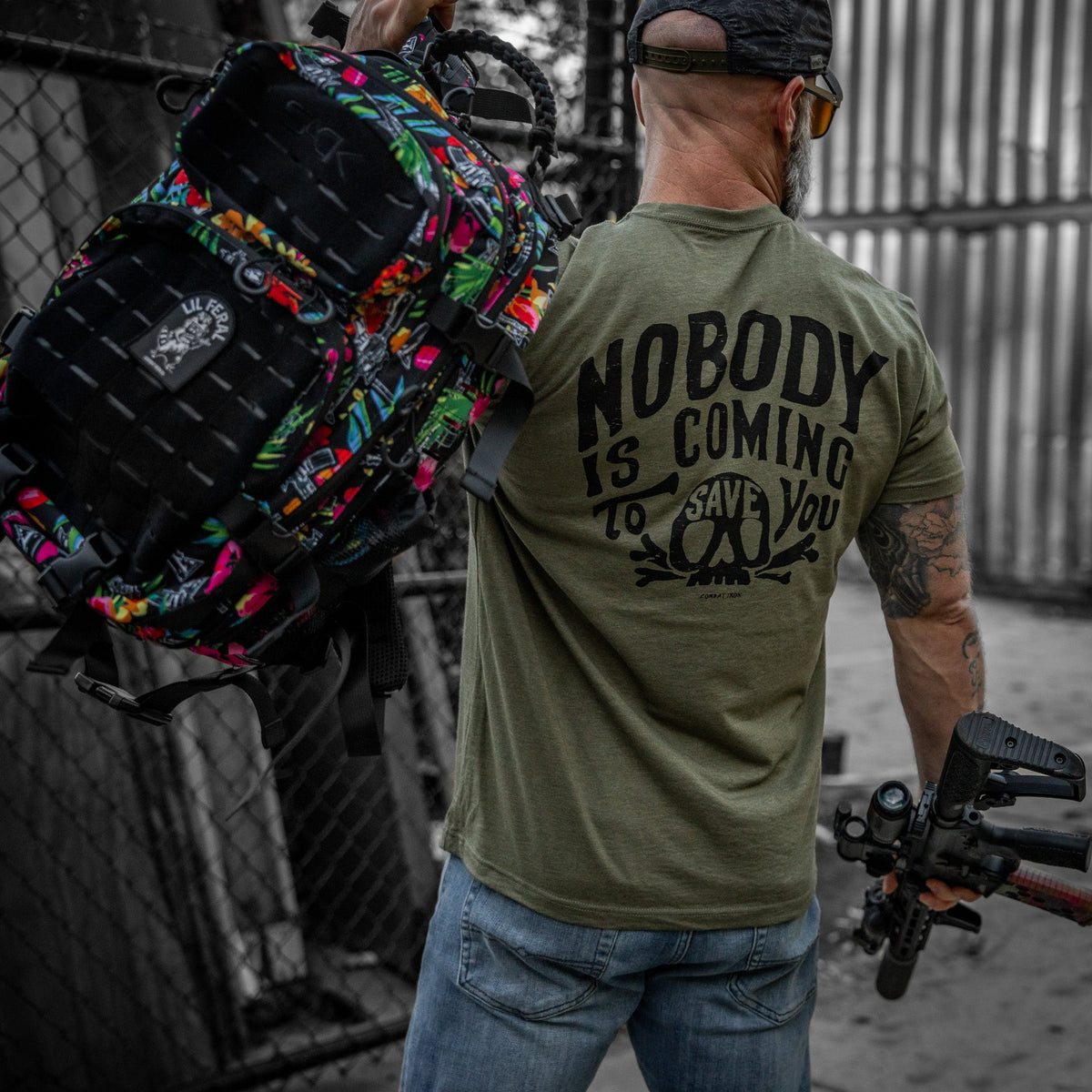 Nobody Is Coming To Save You Skull Men's T-Shirt