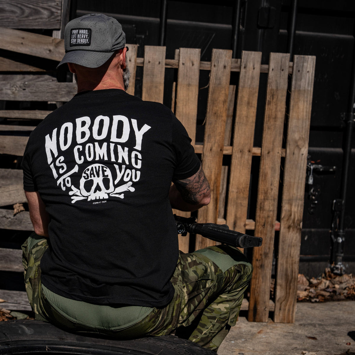 Nobody Is Coming To Save You Skull Men's T-Shirt