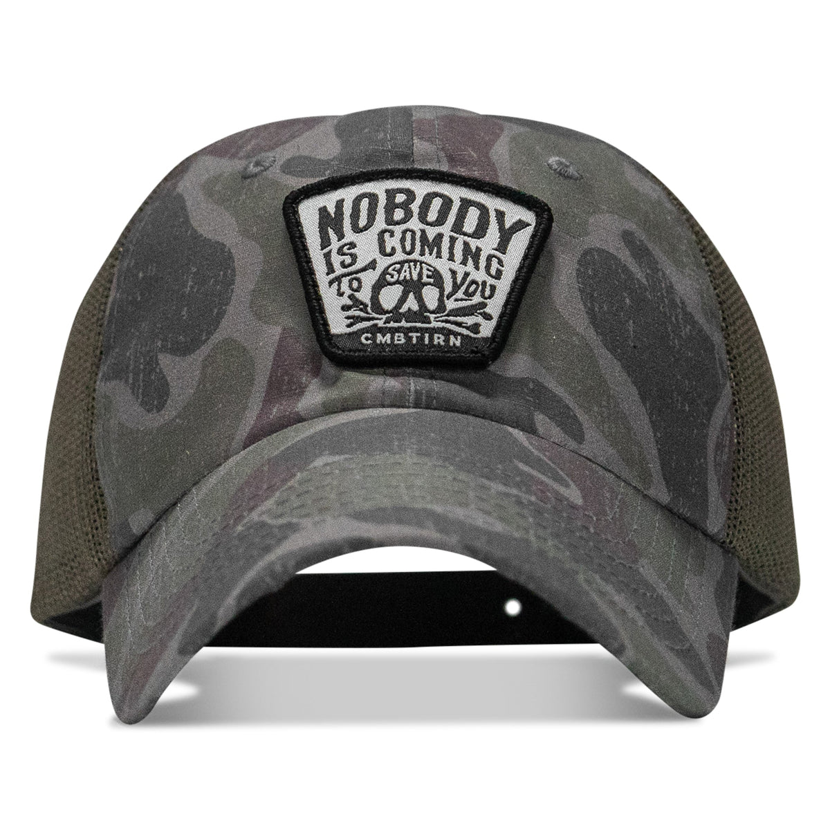 Nobody Is Coming To Save You Skull Patch Ripstop Snapback