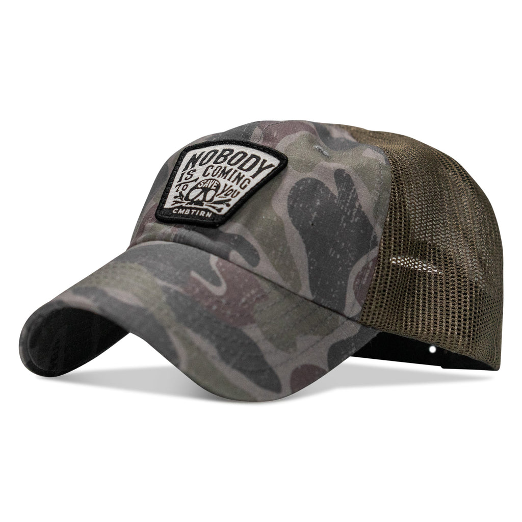 Nobody Is Coming To Save You Skull Patch Ripstop Snapback