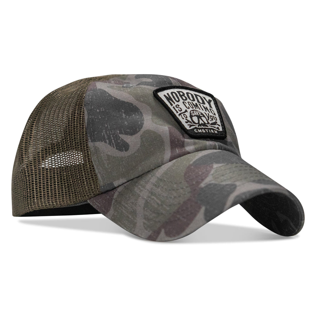 Nobody Is Coming To Save You Skull Patch Ripstop Snapback