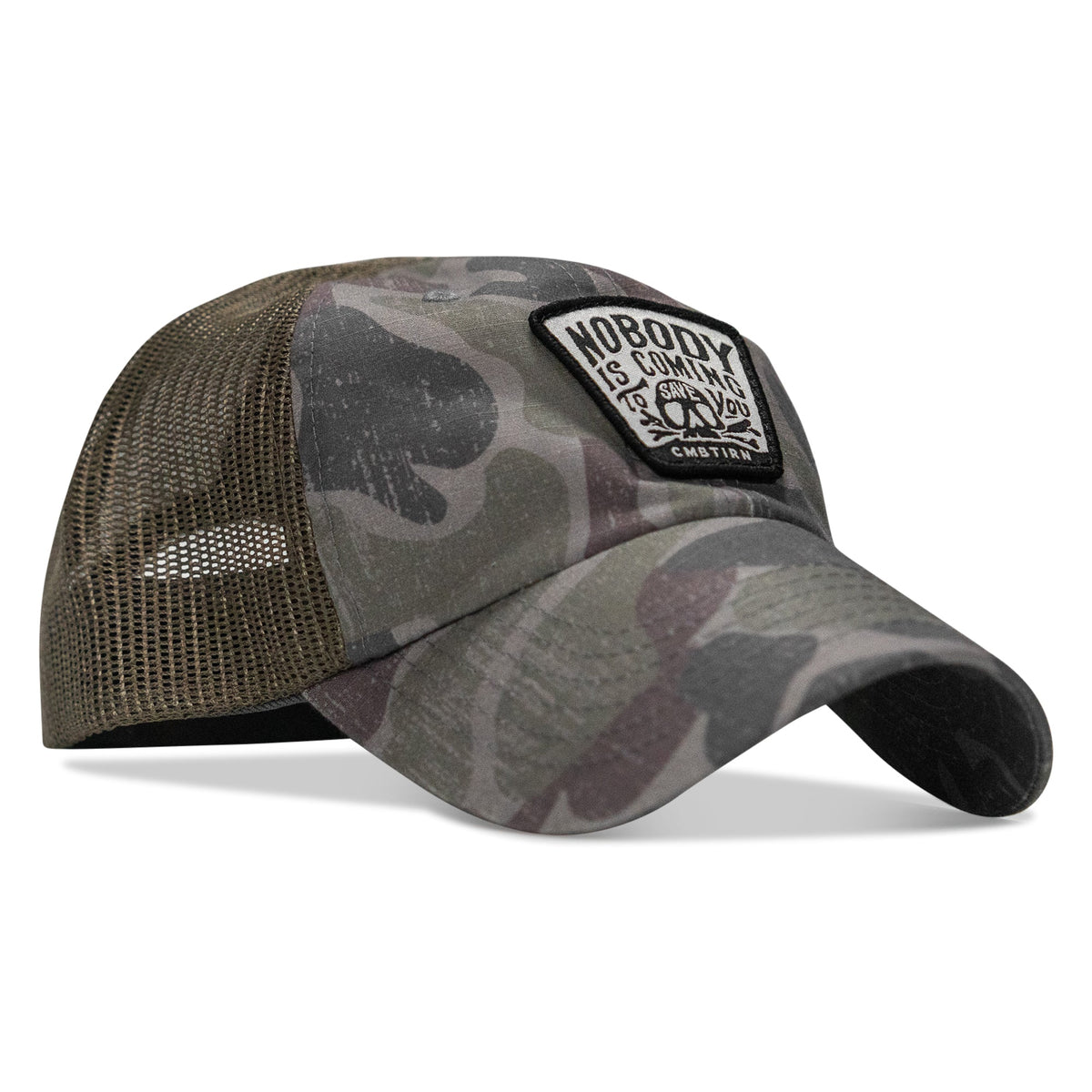 Nobody Is Coming To Save You Skull Patch Ripstop Snapback