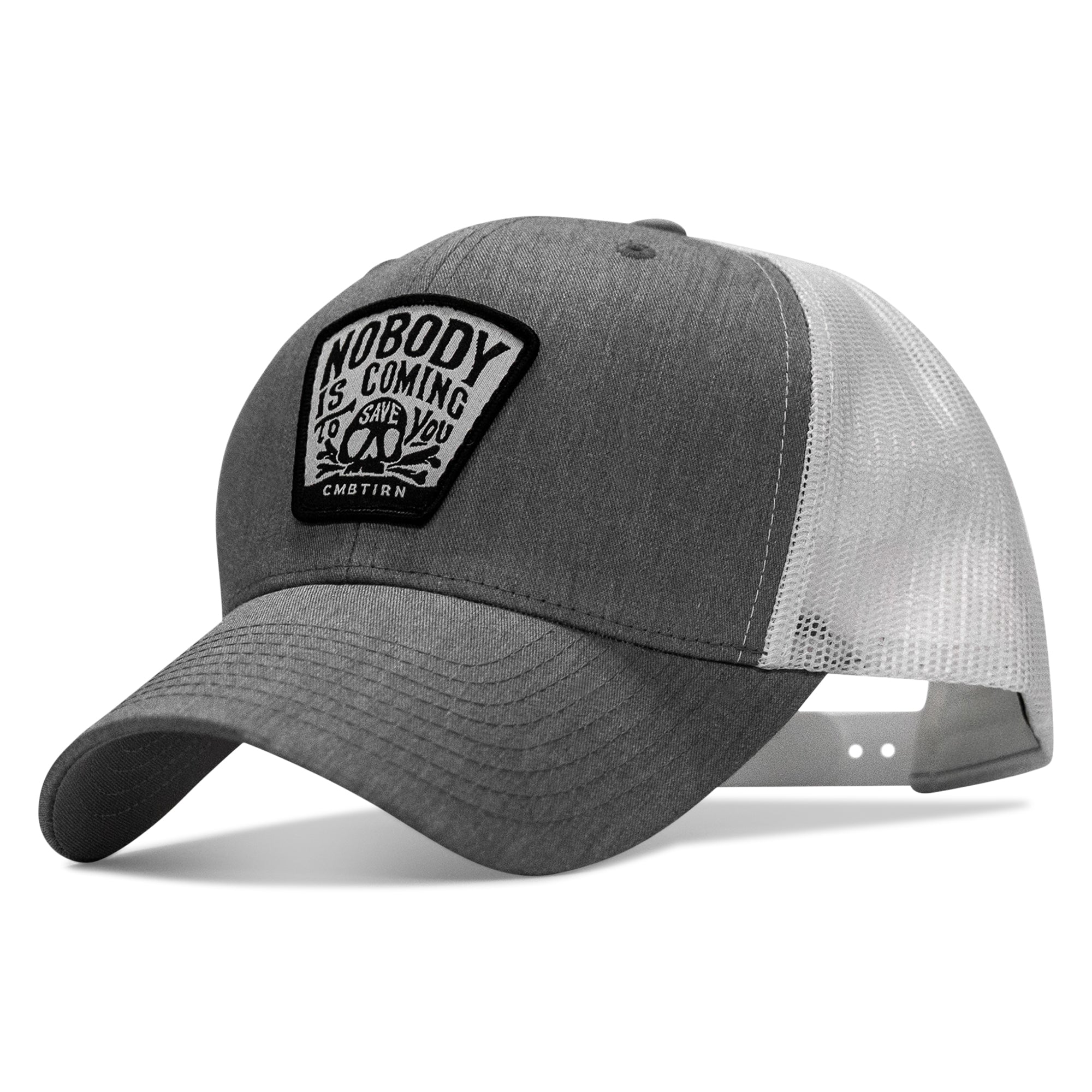Nobody Is Coming To Save You Skull Patch Snapback Hat
