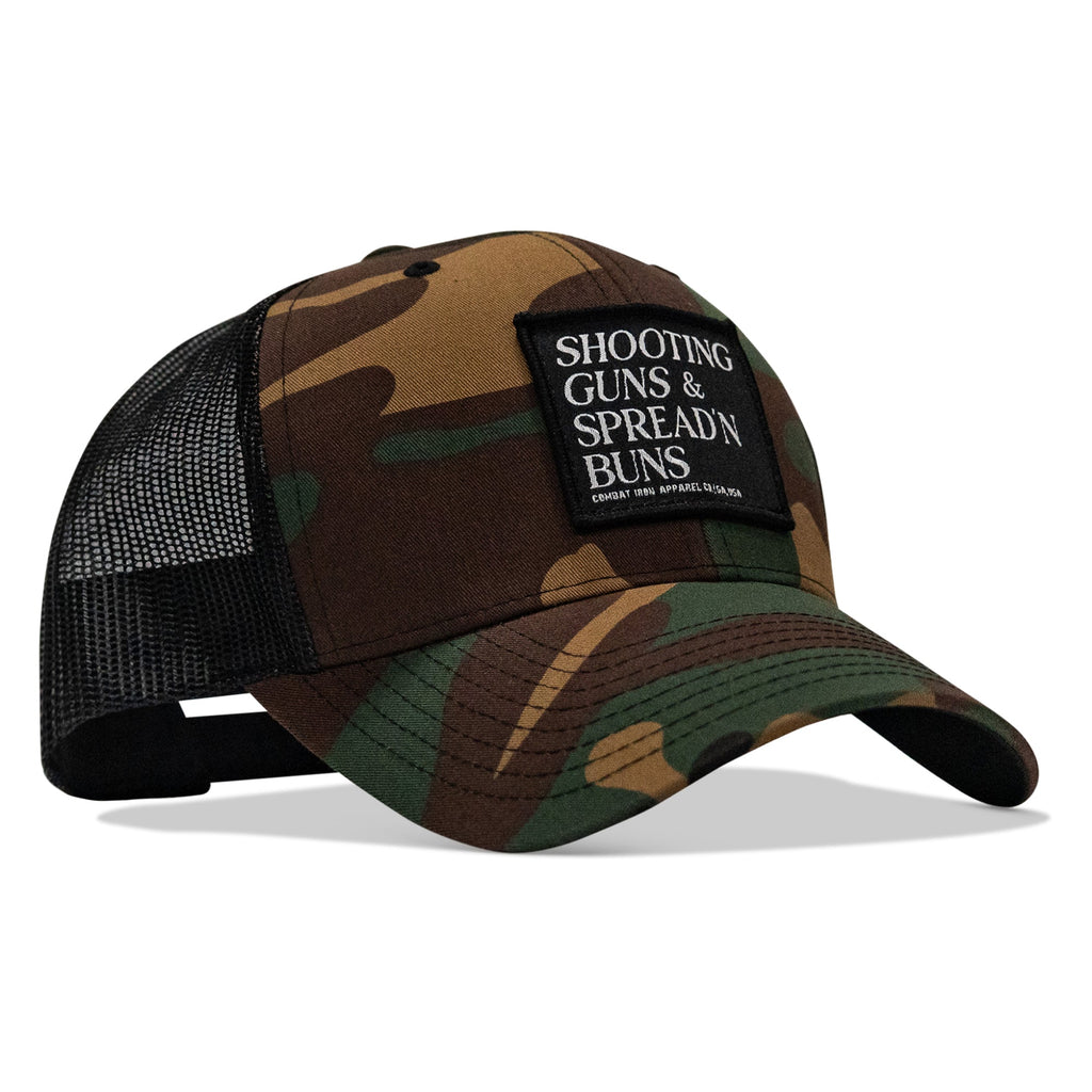 Shooting Guns & Spread'n Buns Patch Snapback Hat