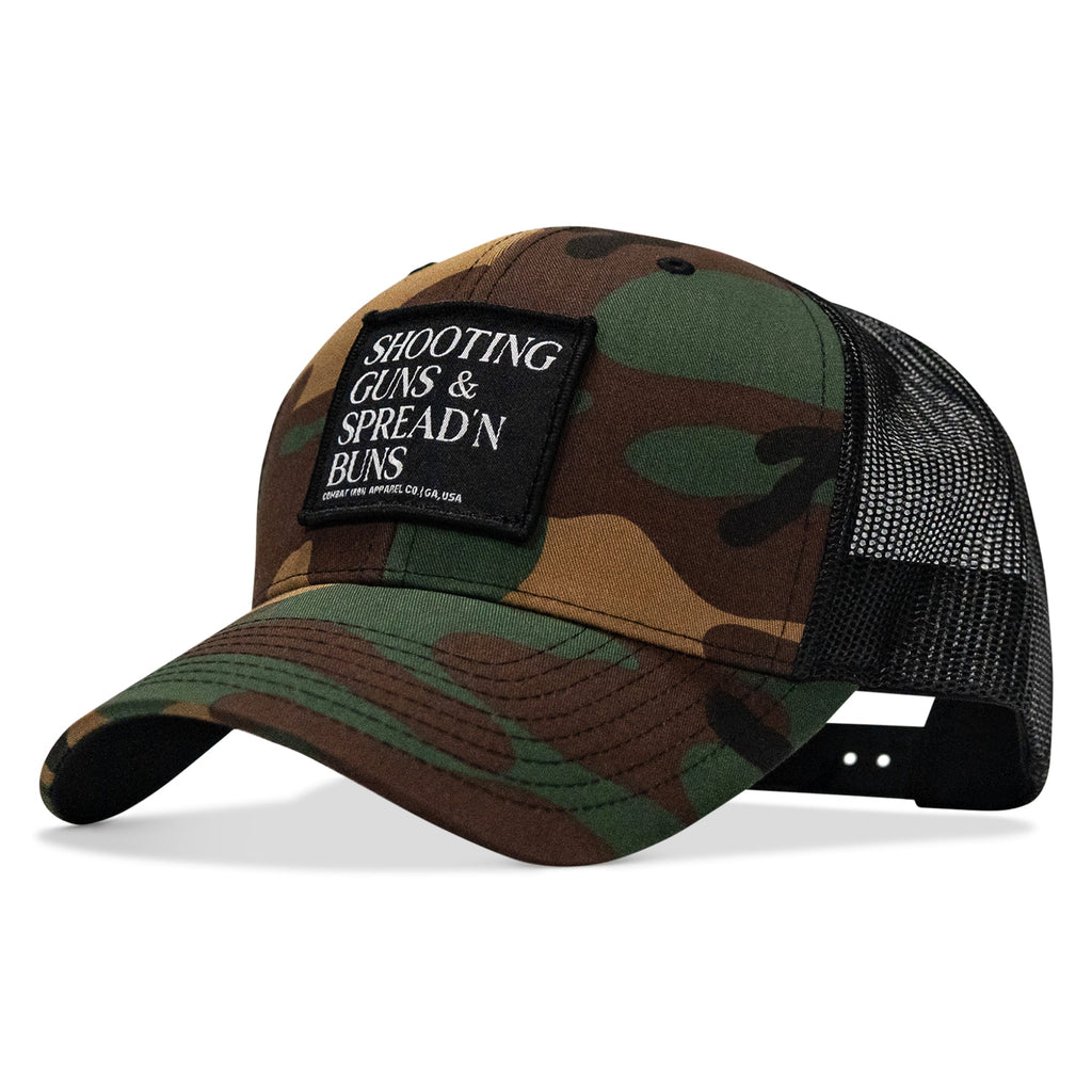 Shooting Guns & Spread'n Buns Patch Snapback Hat