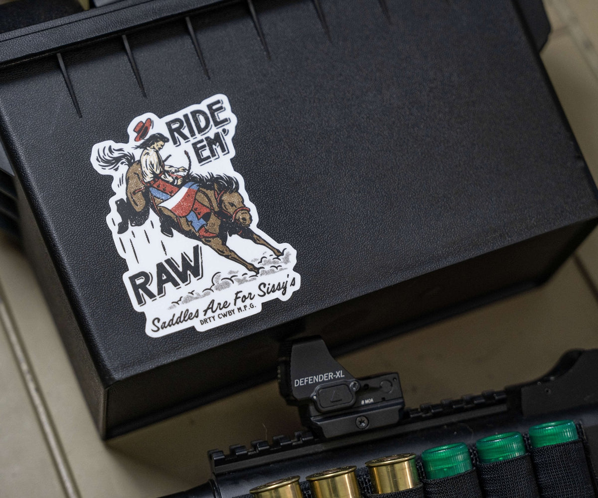 Ride 'Em Raw Dirty Cowboy Decal Sticker