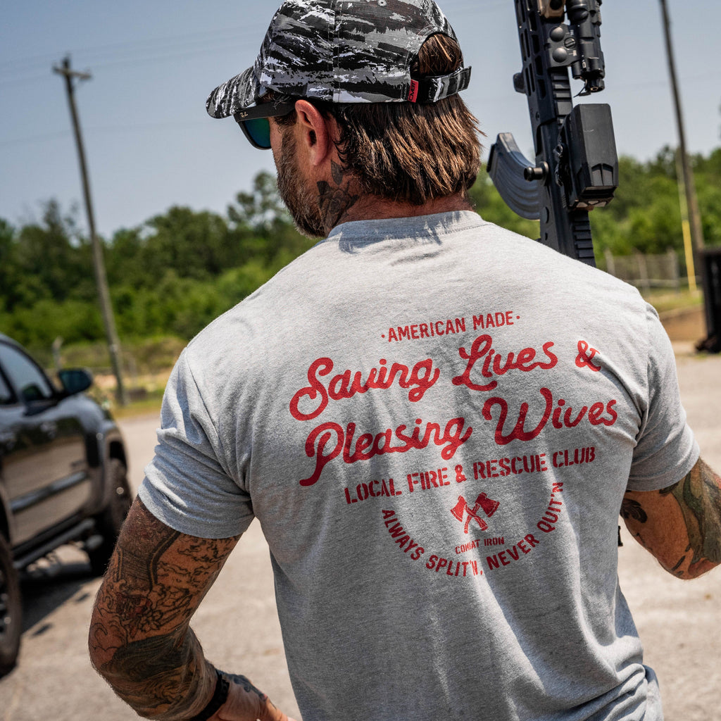 Saving Lives & Pleasing Wives Fire & Rescue Club Men's T-Shirt