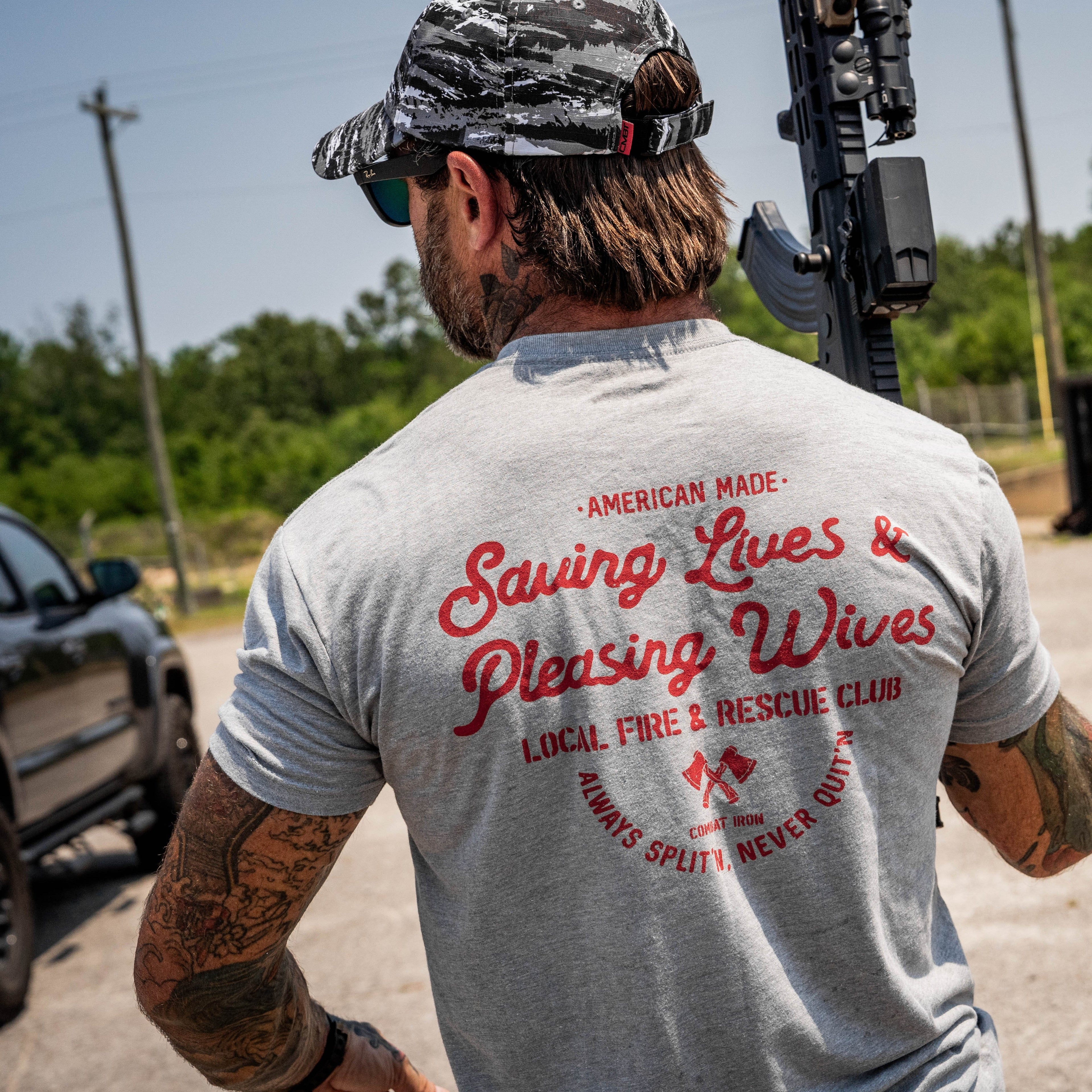 Saving Lives & Pleasing Wives Fire & Rescue Club Men's T-Shirt