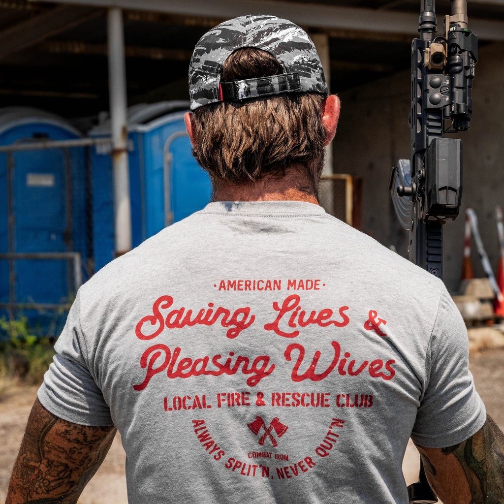 Saving Lives & Pleasing Wives Fire & Rescue Club Men's T-Shirt