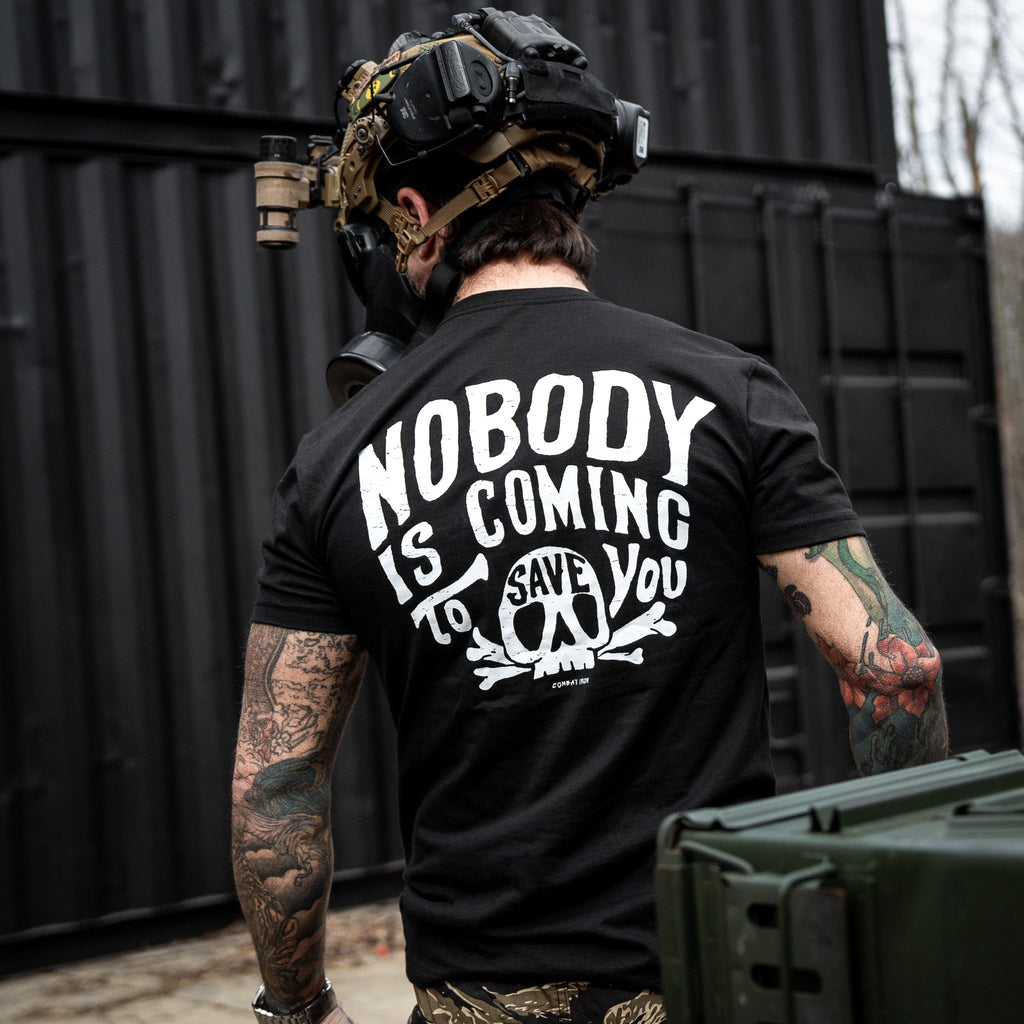 Nobody Is Coming To Save You Skull Men's T-Shirt