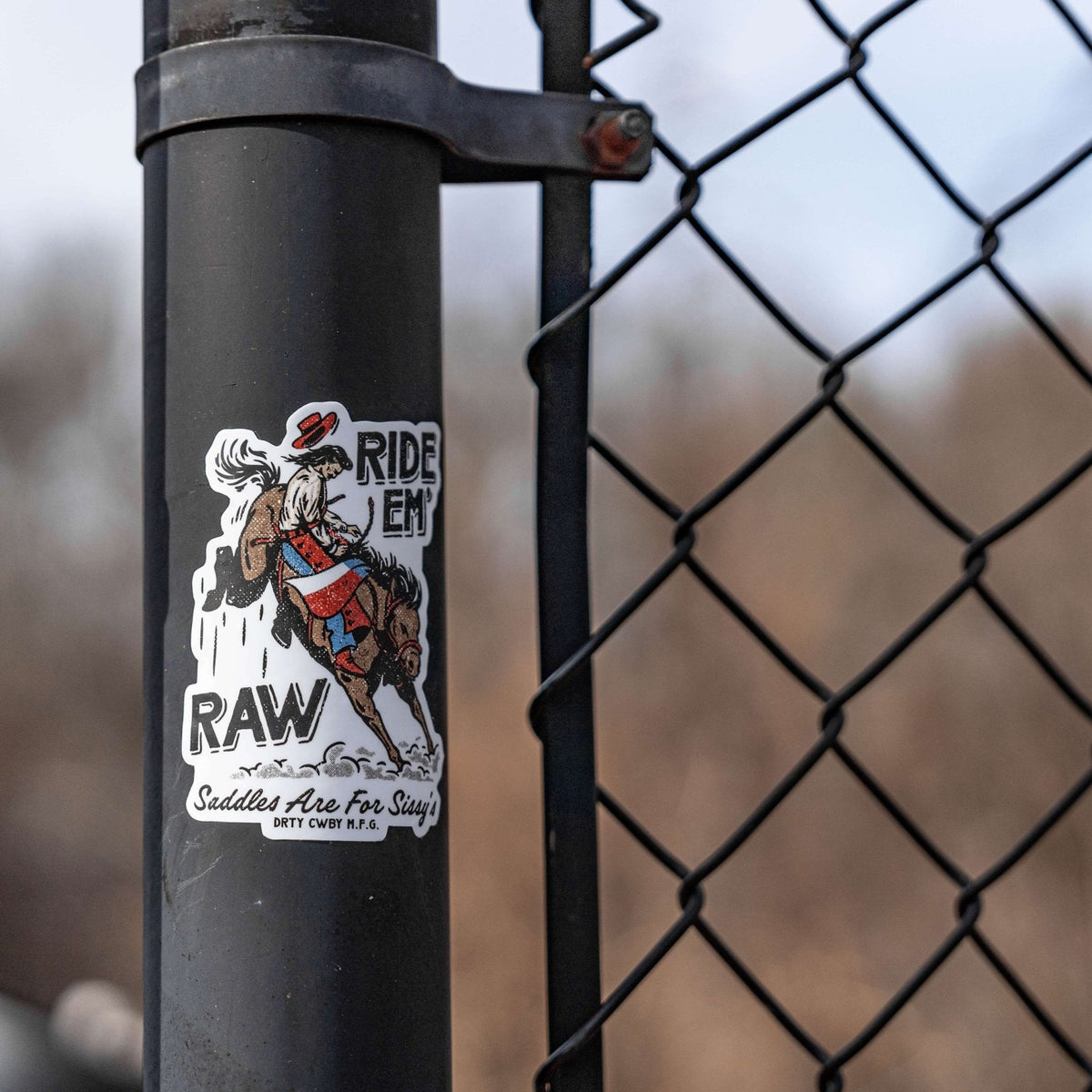 Ride 'Em Raw Dirty Cowboy Decal Sticker