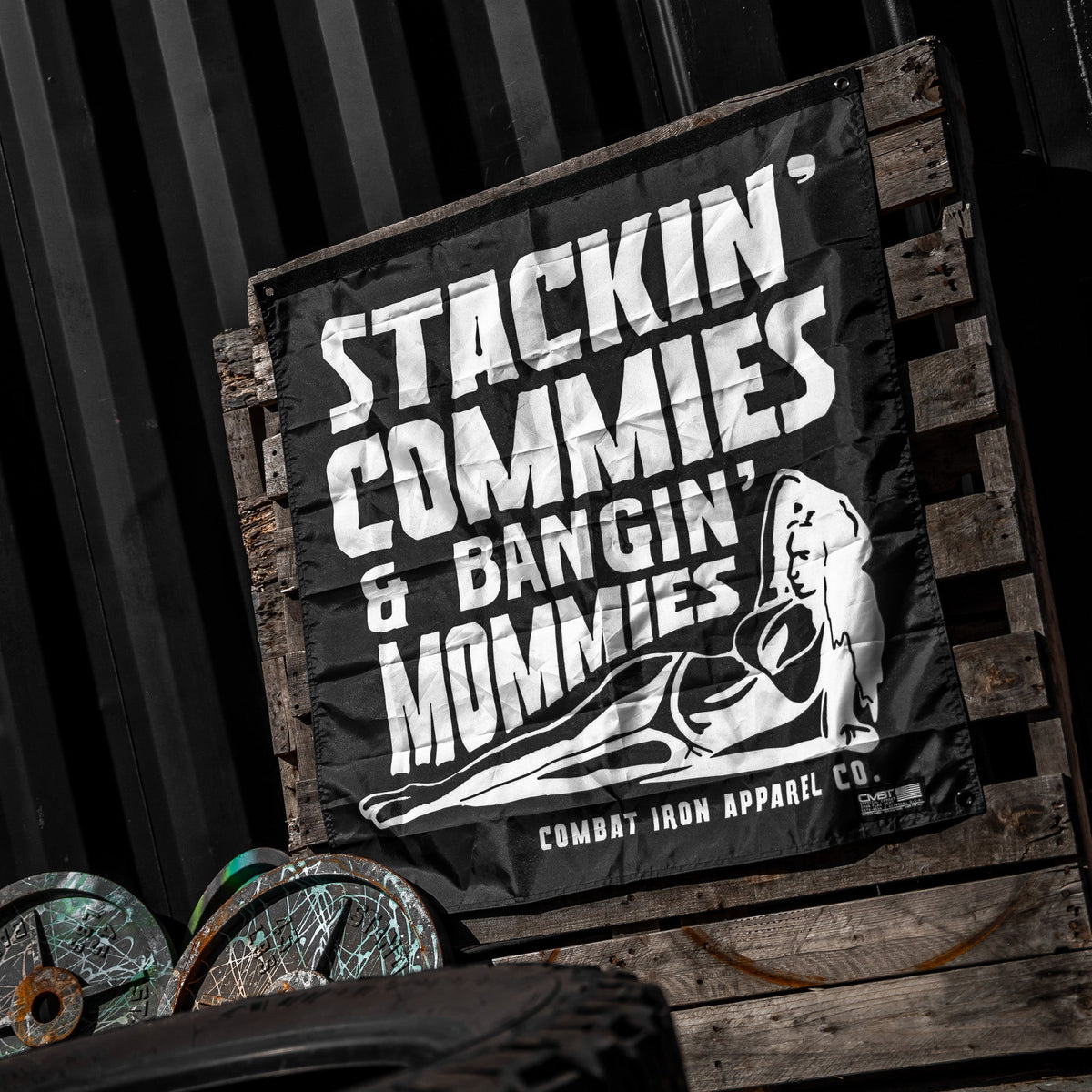 Stackin' Commies & Bangin' Mommies 3'x3' Flag