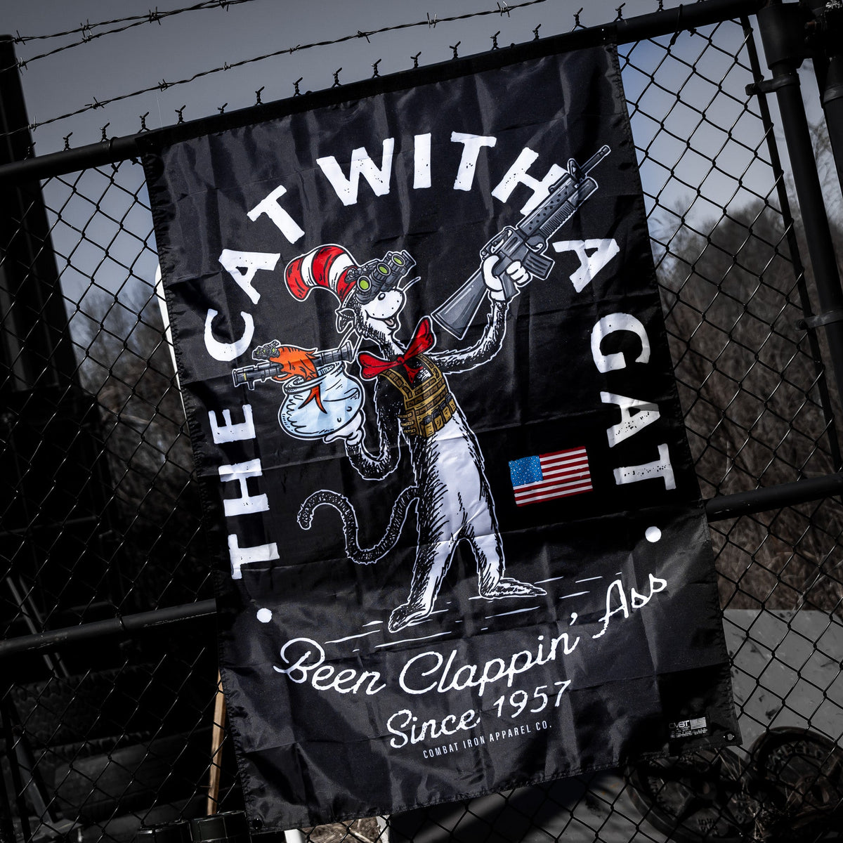 Cat With A Gat 3'x5' Flag