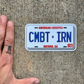 CMBT IRN LICENSE PLATE DECAL