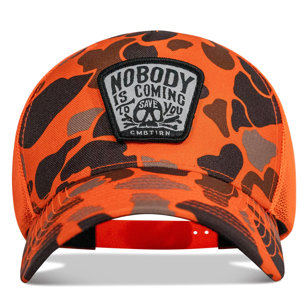 Nobody Is Coming To Save You Skull Patch Snapback Hat